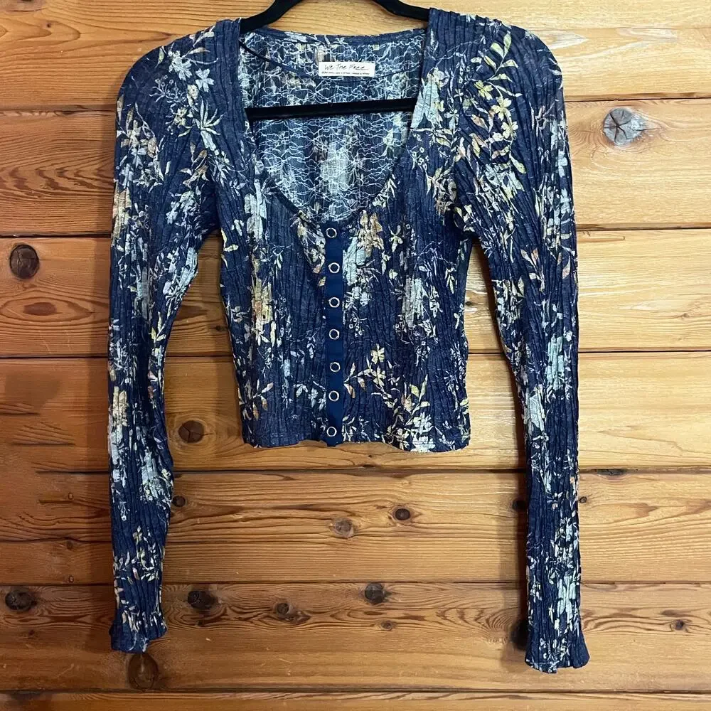 Free People Angelina Floral Print Crop Top Extra Small
